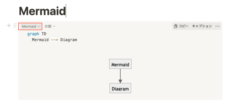 Mermaidタイプになったコードブロック追加